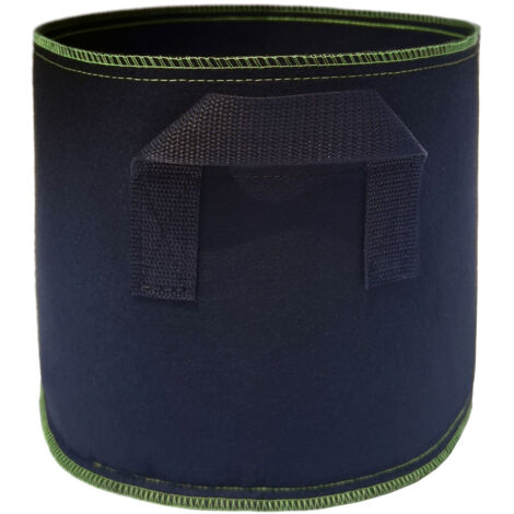 Sacs de plantation en tissu non tissé épais et résistant, avec poignées, respirants à 360°, adaptés aux légumes, fleurs, arbres, etc. - Lignes noires et vertes - 1 gallon sans poignée (18 x 15 cm) (1/5)