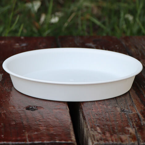 Soucoupe Ronde pour Pot de Fleurs, Plateau de Drainage en Plastique PP pour Jardin, Balcon, Plantes d'Intérieur-diamètre extérieur 15,5diamètre intérieur 12,5hauteur 2,5 cm-5 blanc