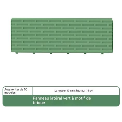 Kit de base pour potager surélevé avec système de circulation d'eau et bac de drainage, idéal pour le potager et le jardinage - Accessoires : panneau latéral imitation brique (40 cm) [Vert clair] (1/5)