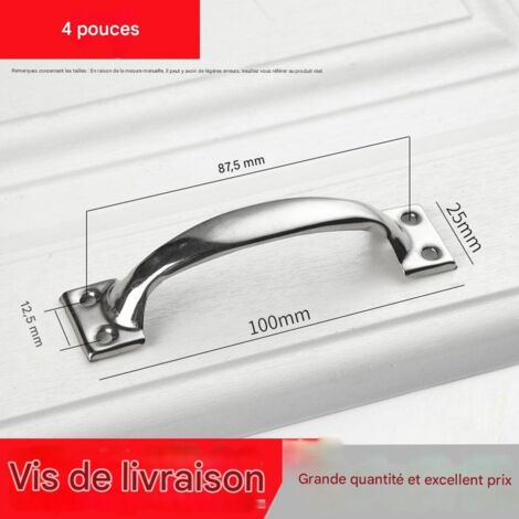 Acier inoxydable + Plusieurs tailles disponibles, montage en surface pour une installation facile,10 vis de fixation incluses - Argent 10 cm (1/5)