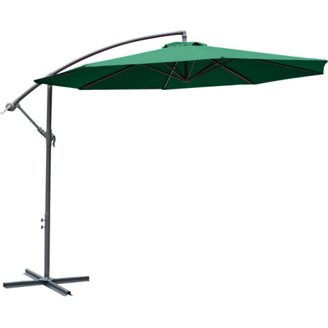 Parasol de jardin 3 x 2,5 m, inclinable, avec pied en croix et manivelle, acier et polyester (1/5)