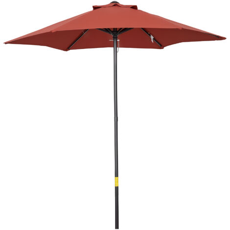 Parasol, Ø 196 cm, hexagonal, pour balcon, plage ou jardin, bordeaux,Pratique pour un usage domestique, convient également au camping. (1/5)