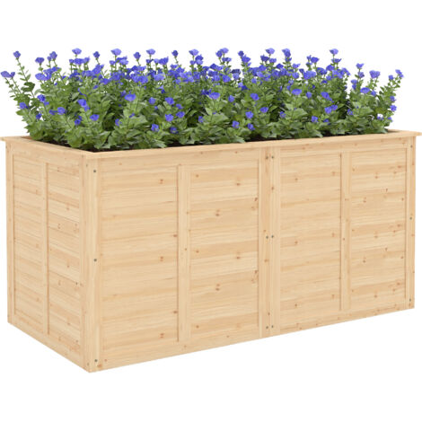 Potager surélevé en bois 152 x 77 x 77 cm, potager profond surélevé à fond ouvert, barres de renfort (1/5)