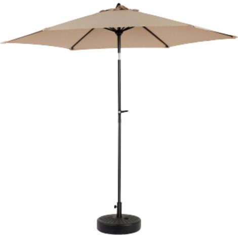 Parasol d'extérieur réversible rectangulaire de 2,74 m, couleur kaki avec mât. Base non incluse, grand format pour terrasse et jardin. (1/5)