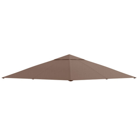 Toile de remplacement pour gazebo 2,93 x 2,93 m en polyester couleur café, résistante et durable, abri extérieur parfait pour jardin et patio. (1/4)