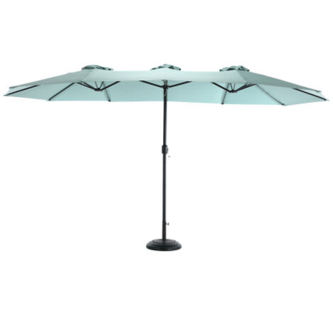 Parasol d'extérieur rectangulaire grand format réversible de 4,5 m, avec manivelle. Base non fournie, protection solaire idéale pour jardin et terrasse. (1/5)