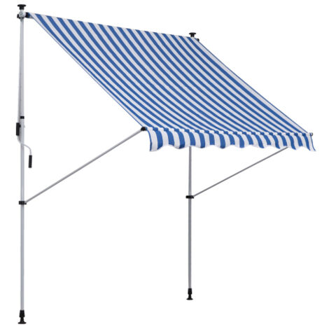 Auvent articulé réglable en hauteur 200 x 150 cm, installation facile, auvent mural pratique et résistant, parfait pour balcon et terrasse extérieure. (1/5)