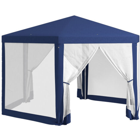 Gazebo hexagonal imperméable et solide avec moustiquaire intégrée, conception confortable pour l'extérieur, parfait pour jardin, réceptions et événements festifs. (1/5)