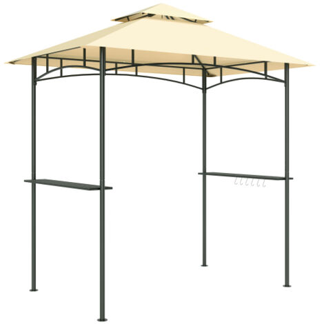 Pavillon pour barbecue imperméable et ignifugé à double toit, équipé d'un éclairage LED, abri extérieur pratique et sécurisé pour vos repas en plein air. (1/5)