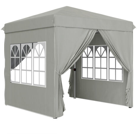Gazebo pliable imperméable et résistant, résistant au froid avec protection UV 50+, livré avec un sac de rangement pratique pour une utilisation extérieure polyvalente. (1/4)