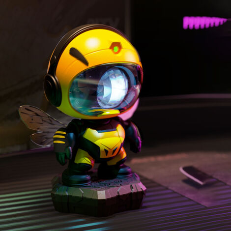 Lampe de nuit projection étoiles dynamique Guerrier Abeille, haut-parleur Bluetooth, lampe d'ambiance nocturne, cadeau créatif, décoration intérieure design moderne (1/5)