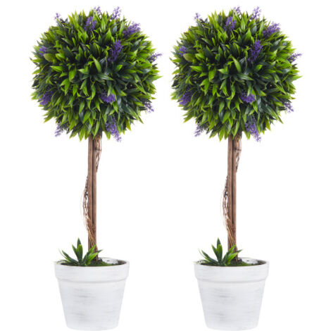 Plantes artificielles, Plantes artificielles de lavanda em vases, dois vases por embalagem, plantas artificiais em vases de 60 cm, adequadas para uso no intérieur e no extérieur... (1/5)