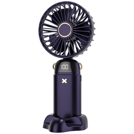 Petit ventilateur de poche rechargeable par USB pour fille, femme, homme, intérieur et extérieur, ventilateurs de bureau pliables avec affichage numérique
