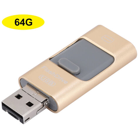 Clé USB 64G Triple Interface Mini pour iPhone, Android et PC - Grande Capacité de Stockage Portable (1/5)
