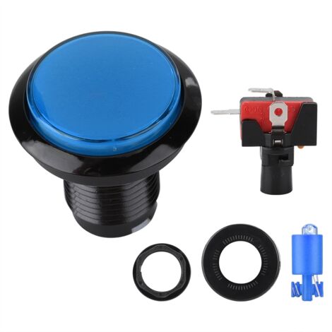Bouton lumineux LED rond bleu pour machine d'arcade DIY (1/5)