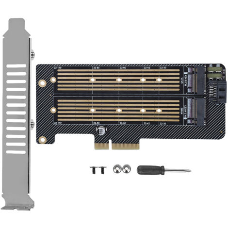 Carte d'adaptateur PCIe X4 pour SSD M.2 NVMe NGFF, ports double clé M et B (1/5)