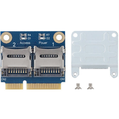 Carte Adaptateur Mini PCIe vers Double Micro SD Mémoire Sécurisée Extender (1/5)