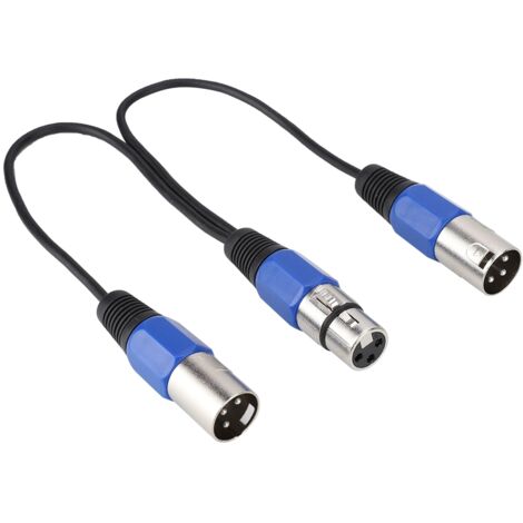Câble d'extension audio XLR femelle 0,3 m avec double sortie mâle pour micro (1/5)