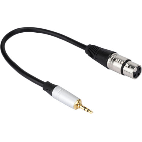 Câble adaptateur audio 3.5mm mâle vers XLR femelle, longueur 0.3m, convertisseur stéréo (1/5)