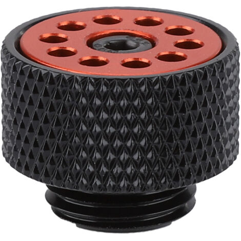 Soupape d'évacuation d'air automatique réglable pour refroidissement à eau d'ordinateur, noir et rouge (1/5)
