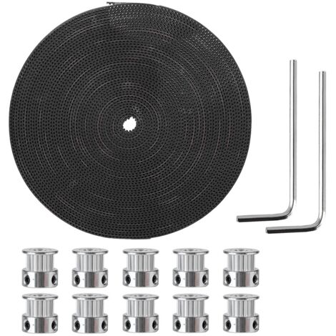 Roue synchrone 10M (6mm) + 10 roues dentées (20 dents 5mm) + 2 clés pour poulie de distribution (1/5)