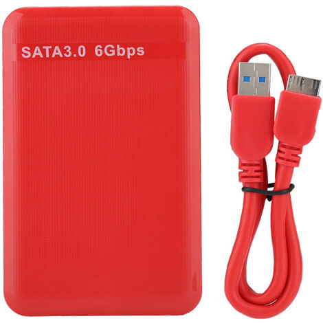 Boîtier Externe USB 3.0 SATA 6Gbps pour Disque Dur 2.5" - Support 6TB, UASP, Rouge (1/5)