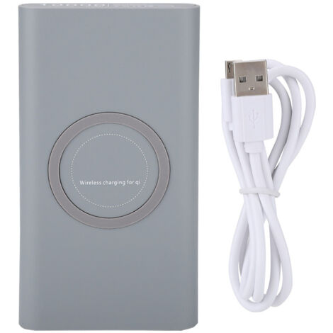 Chargeur sans fil 3-en-1 Power Bank - Charge Rapide Qi pour téléphone portable (Gris) (1/5)