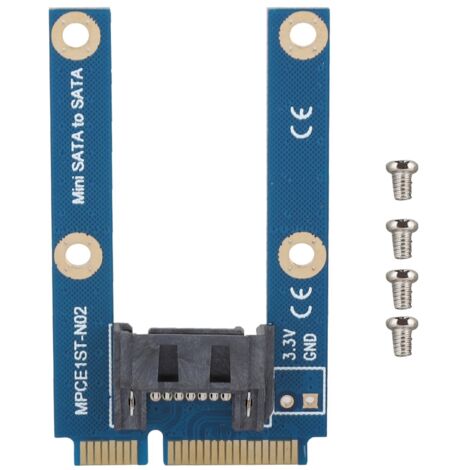 Carte d'adaptation mSATA vers SATA, convertisseur mini SATA 7 broches pour carte MPCIe, extension horizontale (1/5)