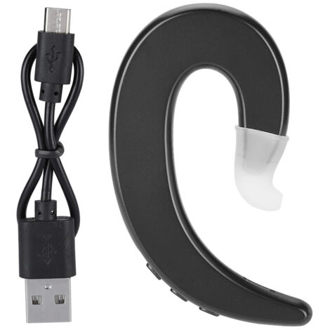 Casque Bluetooth à Conduction Osseuse sans Fil, Accroche-Oreille Main Libre, Écouteurs sans Douleur (Noir) (1/5)