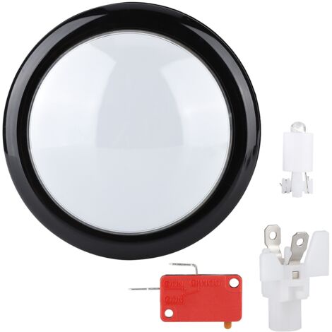 Bouton poussoir arcade LED rond 100mm pour jeux vidéo (blanc) (1/5)
