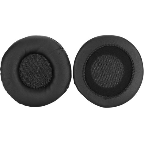 Paire de coussinets de remplacement universels en coton noir pour casque 75mm (1/5)