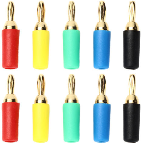 Douilles Banane 2,5mm Dorées Laiton pour Câbles Haut-Parleur - Lot de Connecteurs à Souder (1/5)