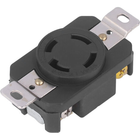 Prise industrielle à encastrer verrouillable 4 trous 30A 250V NEMA L15-30R style américain (1/5)