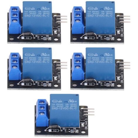 Kit de 5 Modules Relais 1 Canal, Carte de Commande 12V pour Projets Électroniques et Développement (1/5)