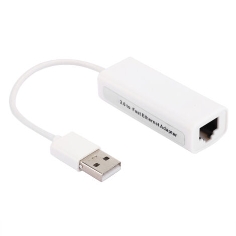 Adaptateur Ethernet USB 2.0 Blanc RJ45 - Carte Réseau Externe pour PC avec Chipset RTL8152B (1/5)