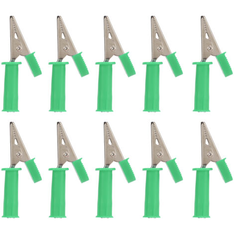 10 Pièces Pinces Crocodile Isolées 5mm Ouverture Cuivre Pur avec Jack 4mm pour Tests Électriques (1/5)