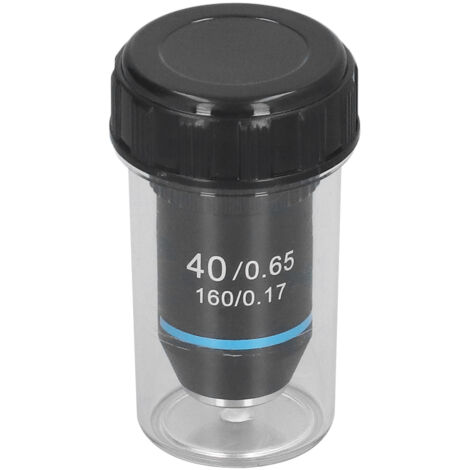 Objectif de microscope achromatique 40X, haute résolution, filetage RMS 20.2mm, objectif noir pour grossissement puissant (1/5)