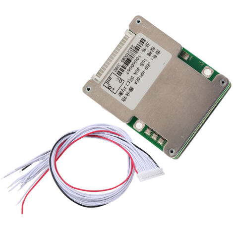 Carte de protection d'équilibre pour batterie lithium 48V/60V 16S avec dissipateur thermique aluminium (3.6V/3.7V, 30A)