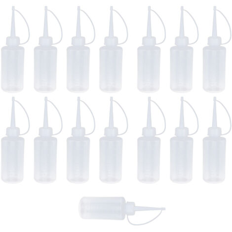 Flacon d'huile vide 120ML avec bec pointu et couvercle pour machine à coudre - Lot de 15 pièces (1/5)