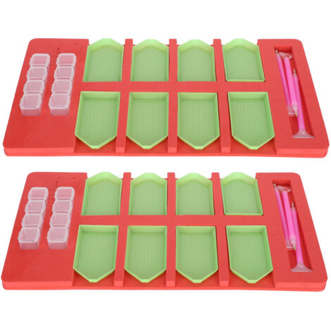 2 Pièces Bac de Rangement pour Peinture Diamant, Organisateur Artisanat DIY Adultes, Support de Stockage (1/5)