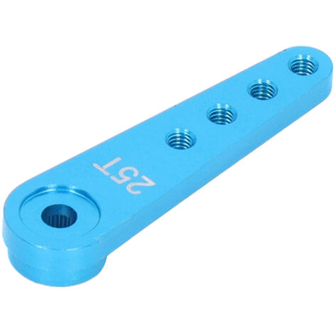 Bras de servo universel allongé 25T 1/8 1/10 pour direction, en aluminium bleu, à montage latéral unique. (1/5)
