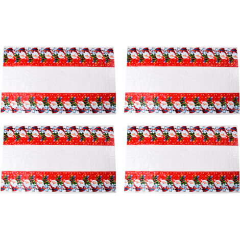 4 pièces Nappe de Noël Imperméable, Lavable et Pratique pour Cuisine - Décoration Festive et Protection de Table (1/5)