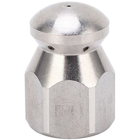 Buse de Désengorgement Haute Pression 5000PSI, Tête Ronde Acier Inox, 1 Trou Avant/6 Trous Arrière, Connexion G1/4 pour Nettoyage (1/5)