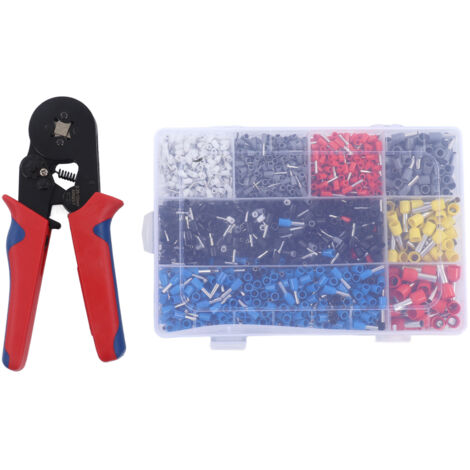 Kit de sertissage 1800 pièces avec pinces et raccords en cuivre, PVC, acier carbone pour sections 0,25‑10mm² (1/5)
