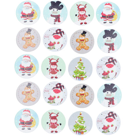 20 Pièces Décorations en Bois Pendentifs Dôme Cartoon Artisanat de Noël pour Maison (1/5)