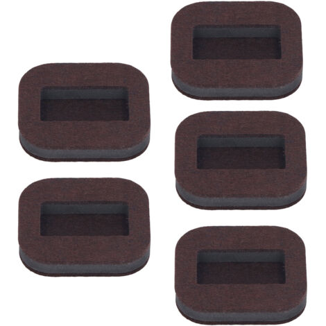 5 Pièces Sous-roulettes en Feutre Rectangulaires Concaves pour Chaises de Bureau, Protège Sol et Fixation Roulettes Meubles, Marron pour Parquet (1/5)