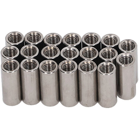 20 Pièces Écrous d'Accouplement Acier Inoxydable M5 Connecteur pour Tige Ronde Écrou Femelle Fileté pour Liaison