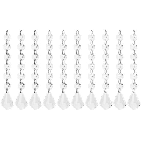 10 Pièces Pendentifs Cristal Acrylique 15cm Forme Feuille pour Lustres Mariage Fêtes Décorations (1/5)