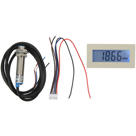 Tachomètre numérique LCD 10‑9999 RPM avec capteur Hall, mesure précise, alimentation DC 8‑24V (1/5)