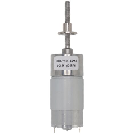 Moteur à engrenages DC 12V avec boîtier en alliage d'aluminium et bobine en laiton, 600 RPM, sens horaire/antihoraire, bride M6
